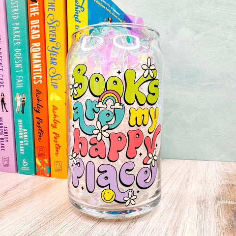 Happy Books | 16 oz Can Libbey Glass