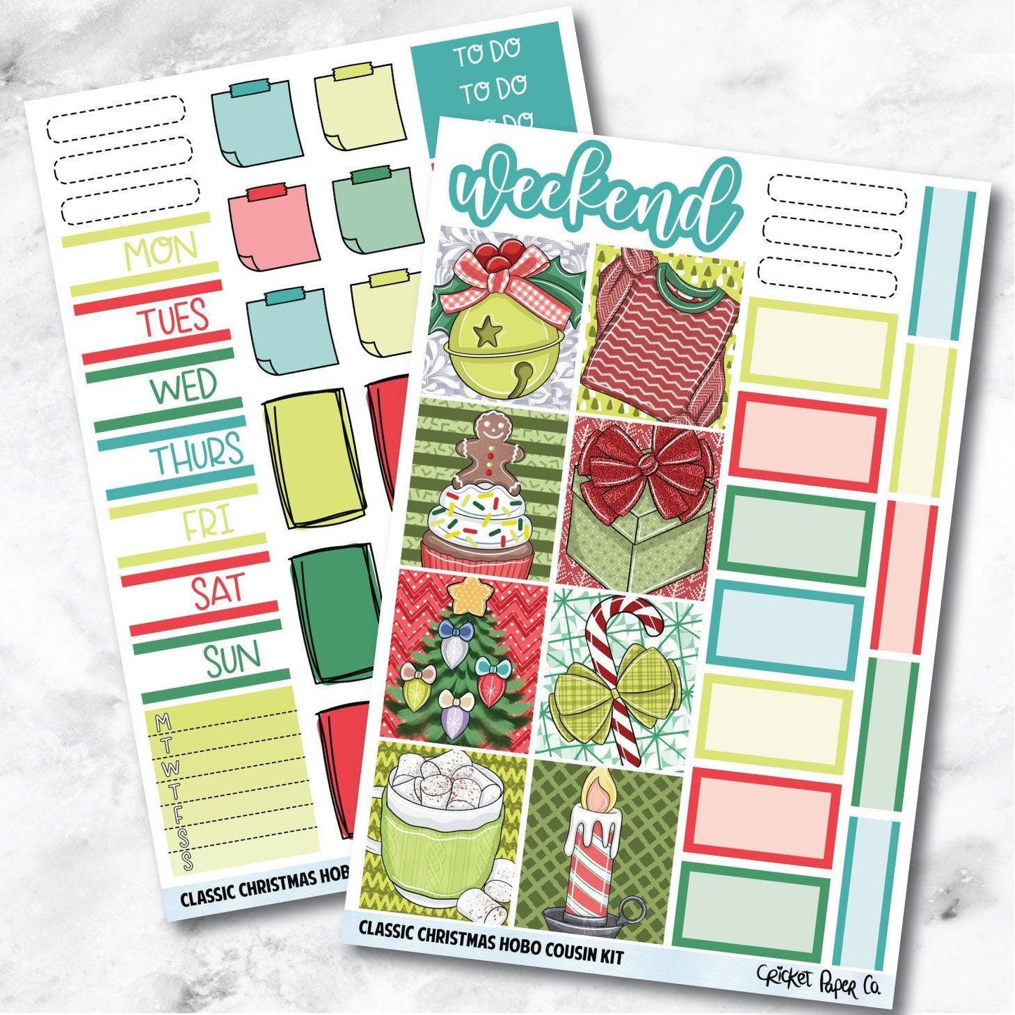 Classic Christmas HOBONICHI COUSIN Planner Stickers Mini Kit-Cricket Paper Co.