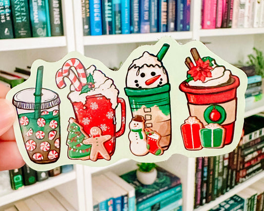 Classic Snowman Coffees - Christmas Vinyl Sticker-Cricket Paper Co.