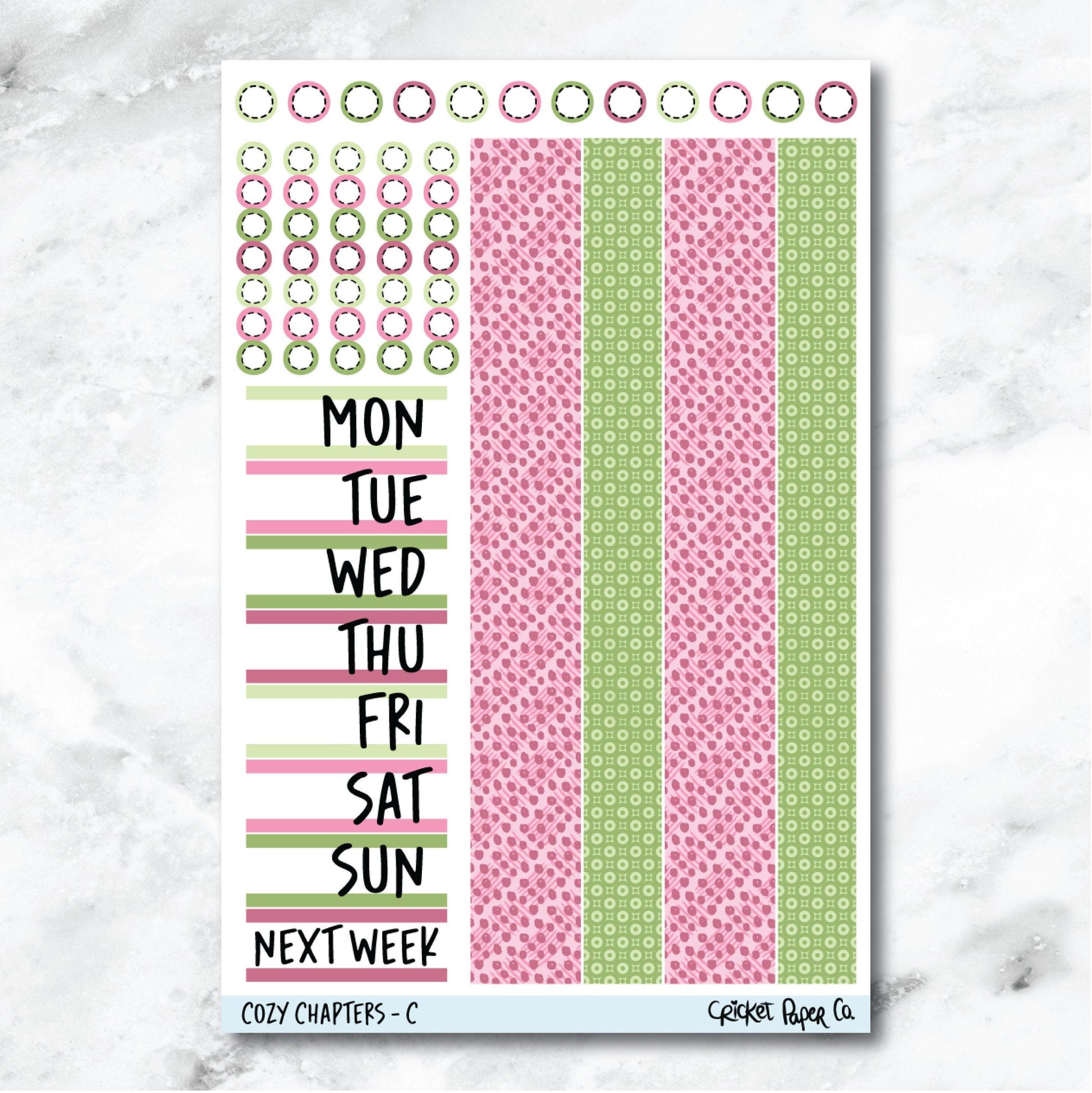 Cozy Chapters Date Cover and Washi Strip Journaling and Planner Stickers - C-Cricket Paper Co.