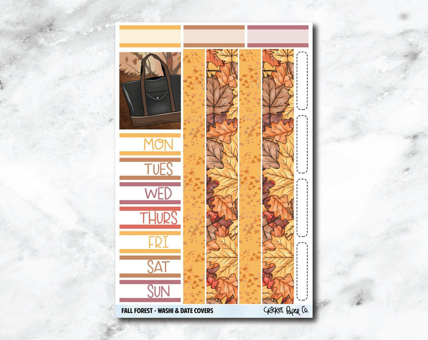 Date Covers and Bottom Washi Planner Stickers - Fall Forest-Cricket Paper Co.