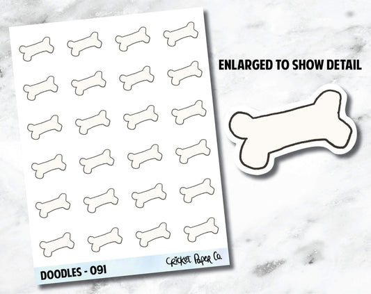 Dog Bone, Pet Food, Pet Care Hand Drawn Doodles - 091-Cricket Paper Co.