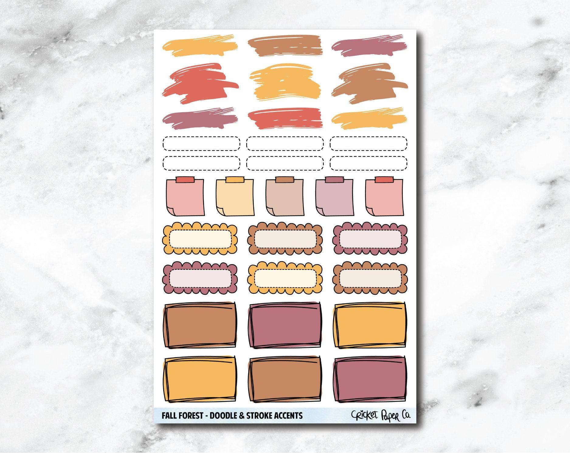 Doodle & Stroke Accents Planner Stickers - Fall Forest-Cricket Paper Co.