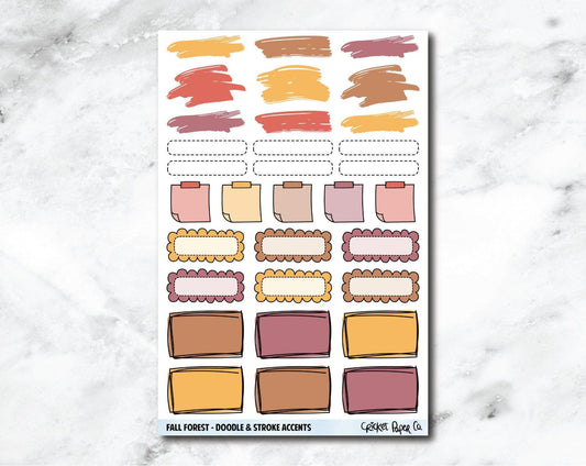 Doodle & Stroke Accents Planner Stickers - Fall Forest-Cricket Paper Co.