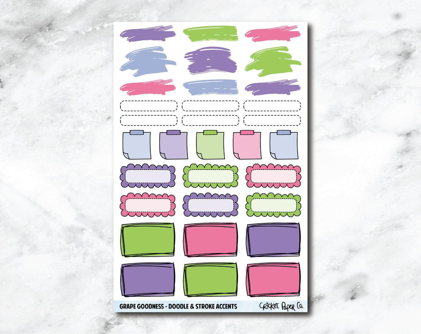 Doodle & Stroke Accents Planner Stickers - Grape Goodness-Cricket Paper Co.