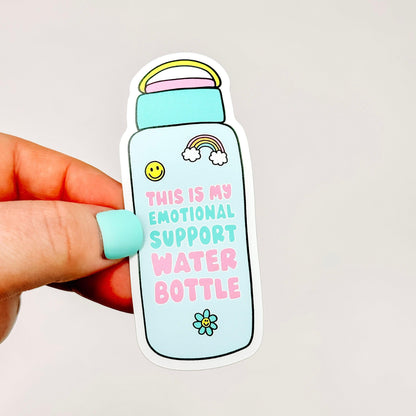 Emotional Support Water Bottle - Decorative Vinyl Sticker-Cricket Paper Co.