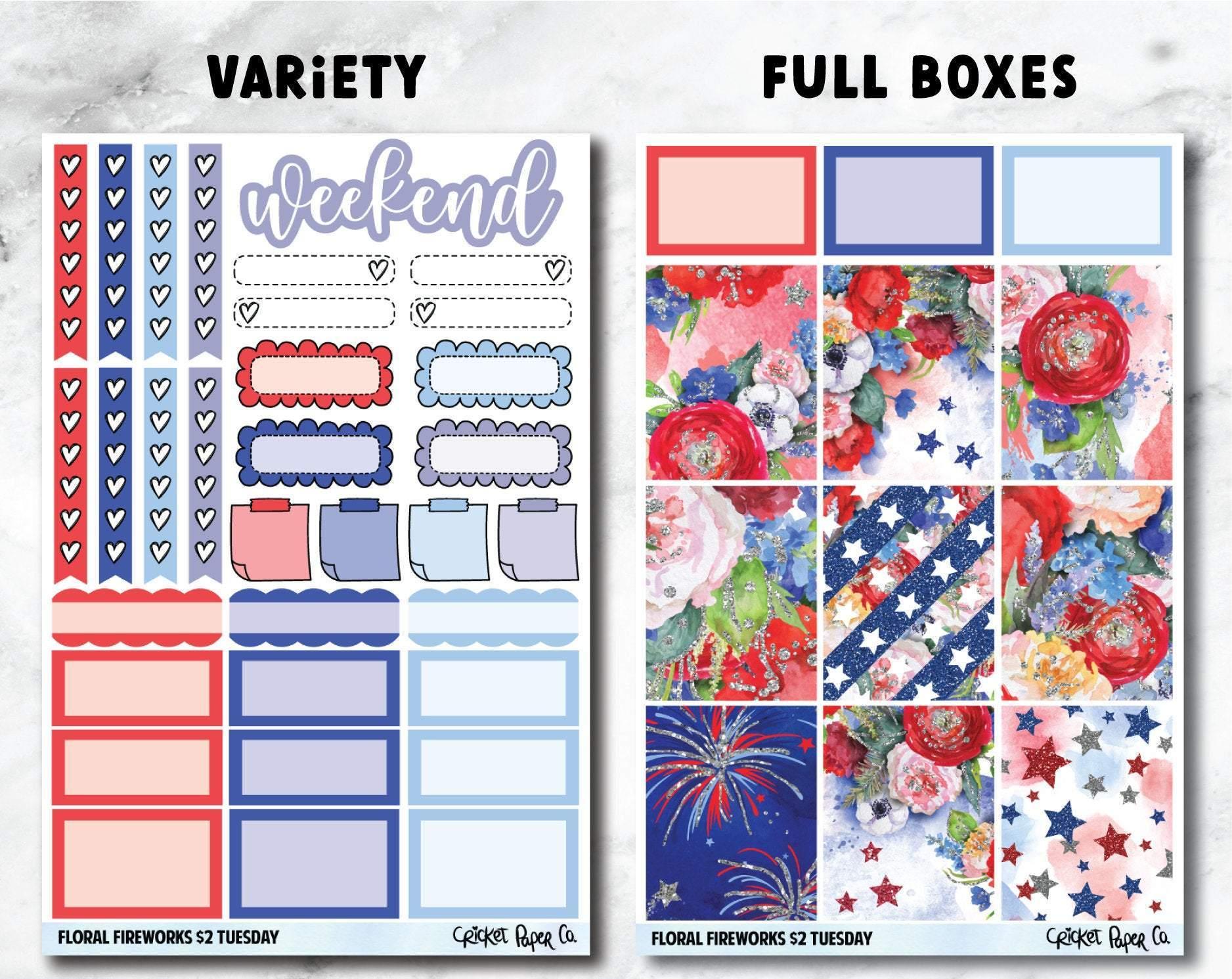 FLORAL FIREWORKS Planner Stickers - Full Kit-Cricket Paper Co.