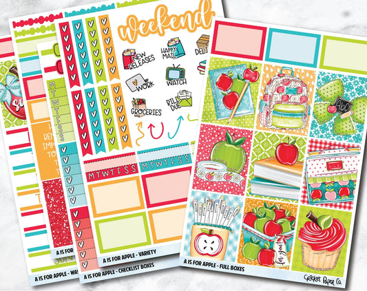 FULL KIT Planner Stickers - A Is for Apple-Cricket Paper Co.