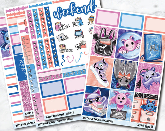 FULL KIT Planner Stickers - Batty for Books-Cricket Paper Co.