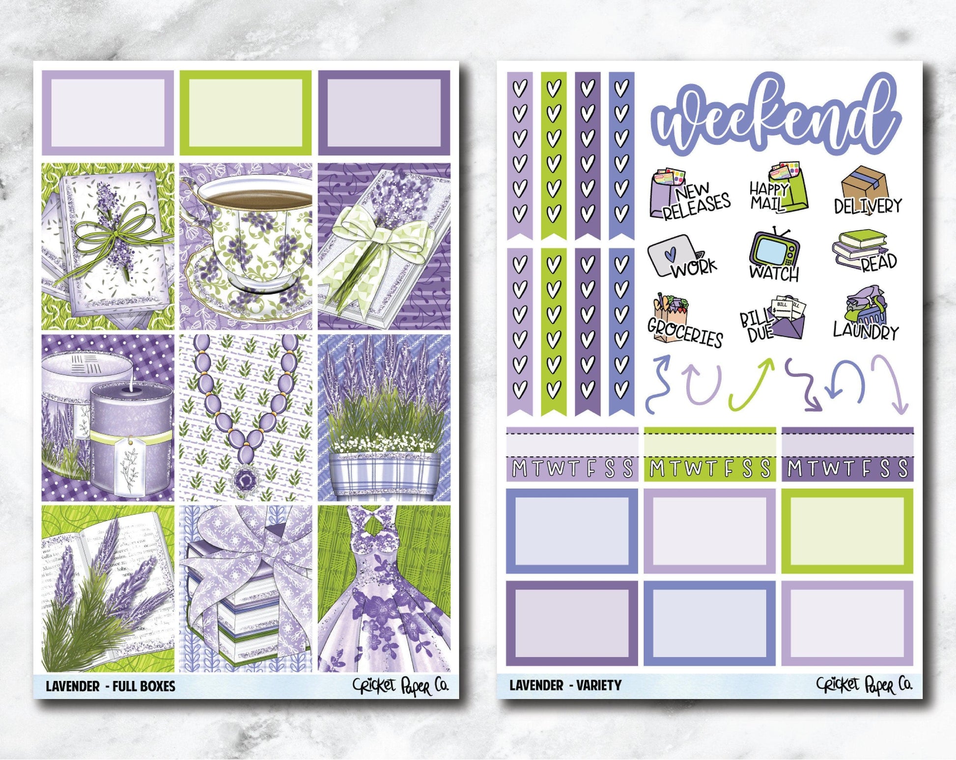 FULL KIT Planner Stickers - Lavender-Cricket Paper Co.