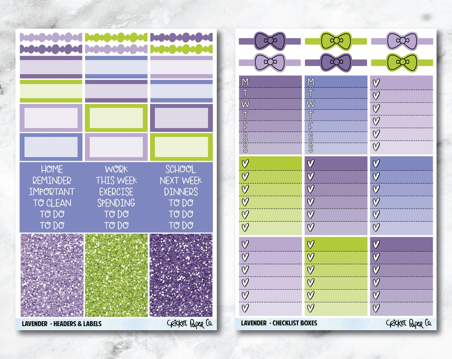 FULL KIT Planner Stickers - Lavender-Cricket Paper Co.