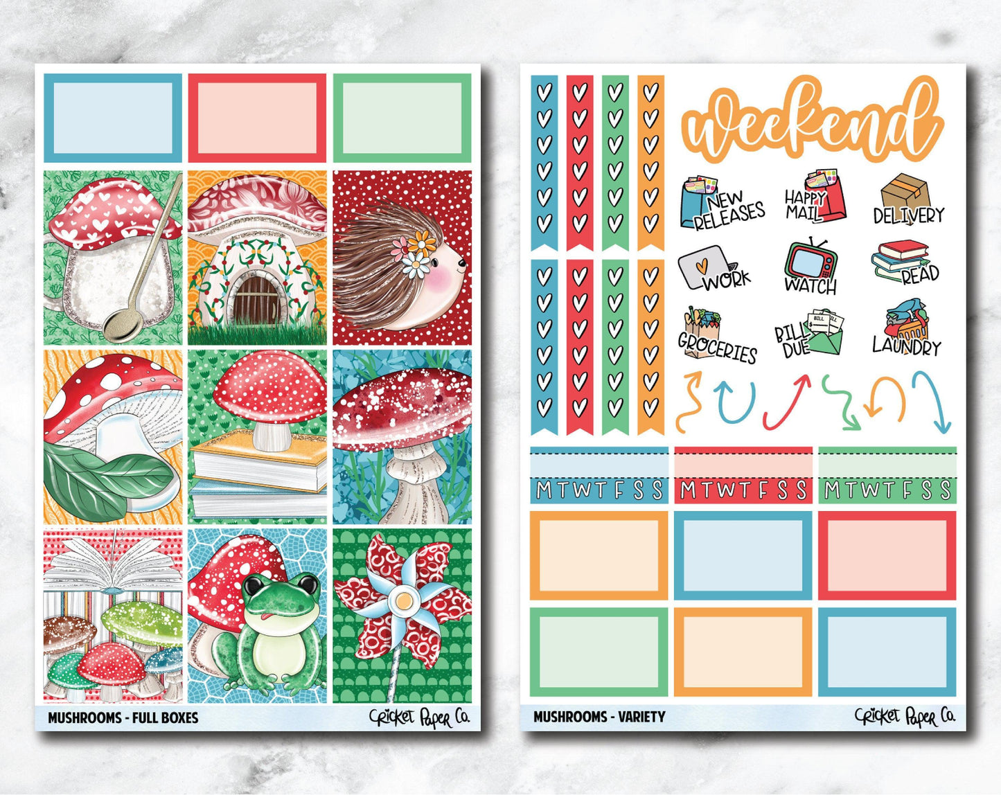 FULL KIT Planner Stickers - Mushrooms-Cricket Paper Co.