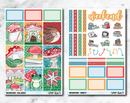 FULL KIT Planner Stickers - Mushrooms-Cricket Paper Co.