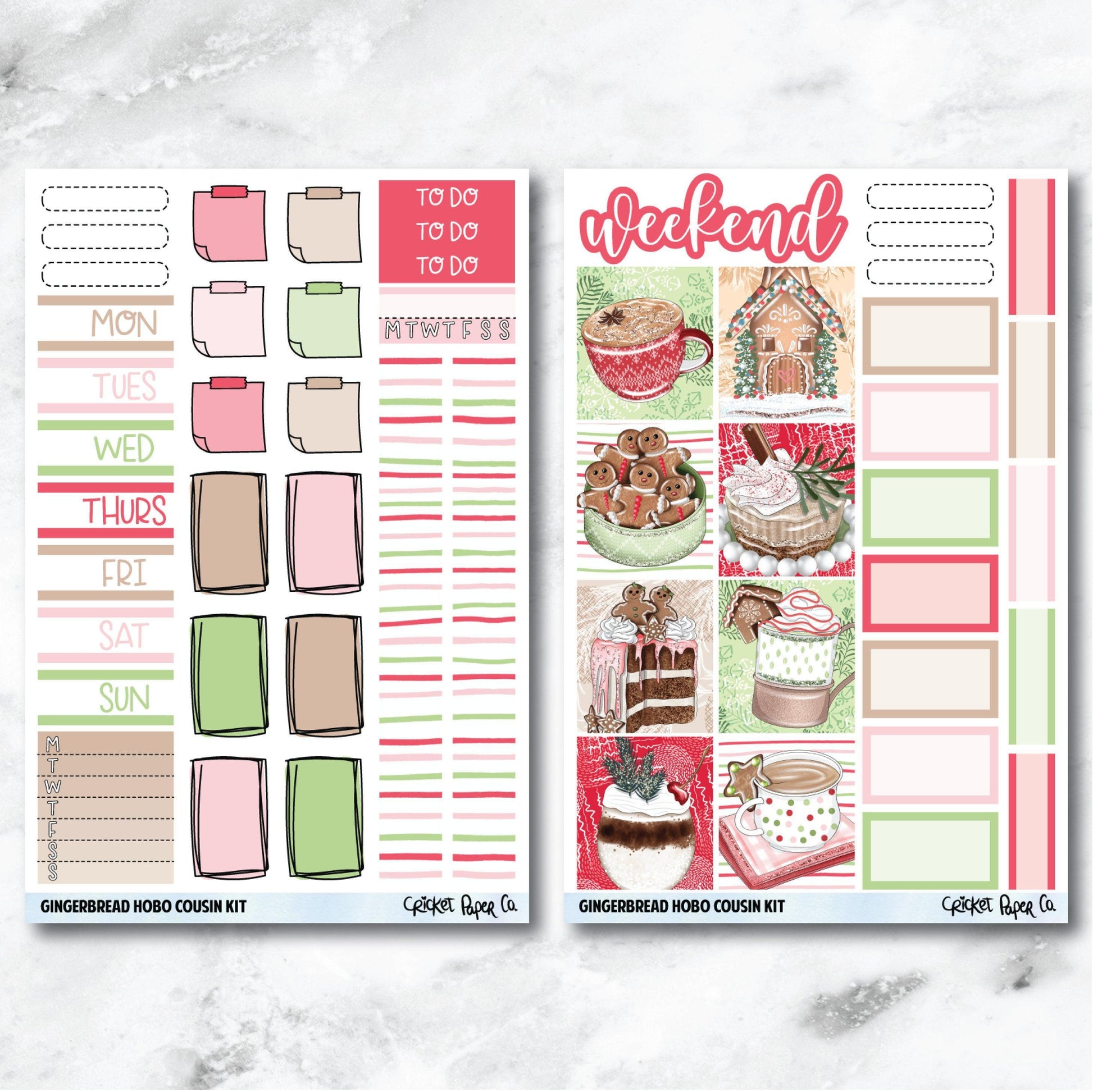 Gingerbread HOBONICHI COUSIN Planner Stickers Mini Kit-Cricket Paper Co.