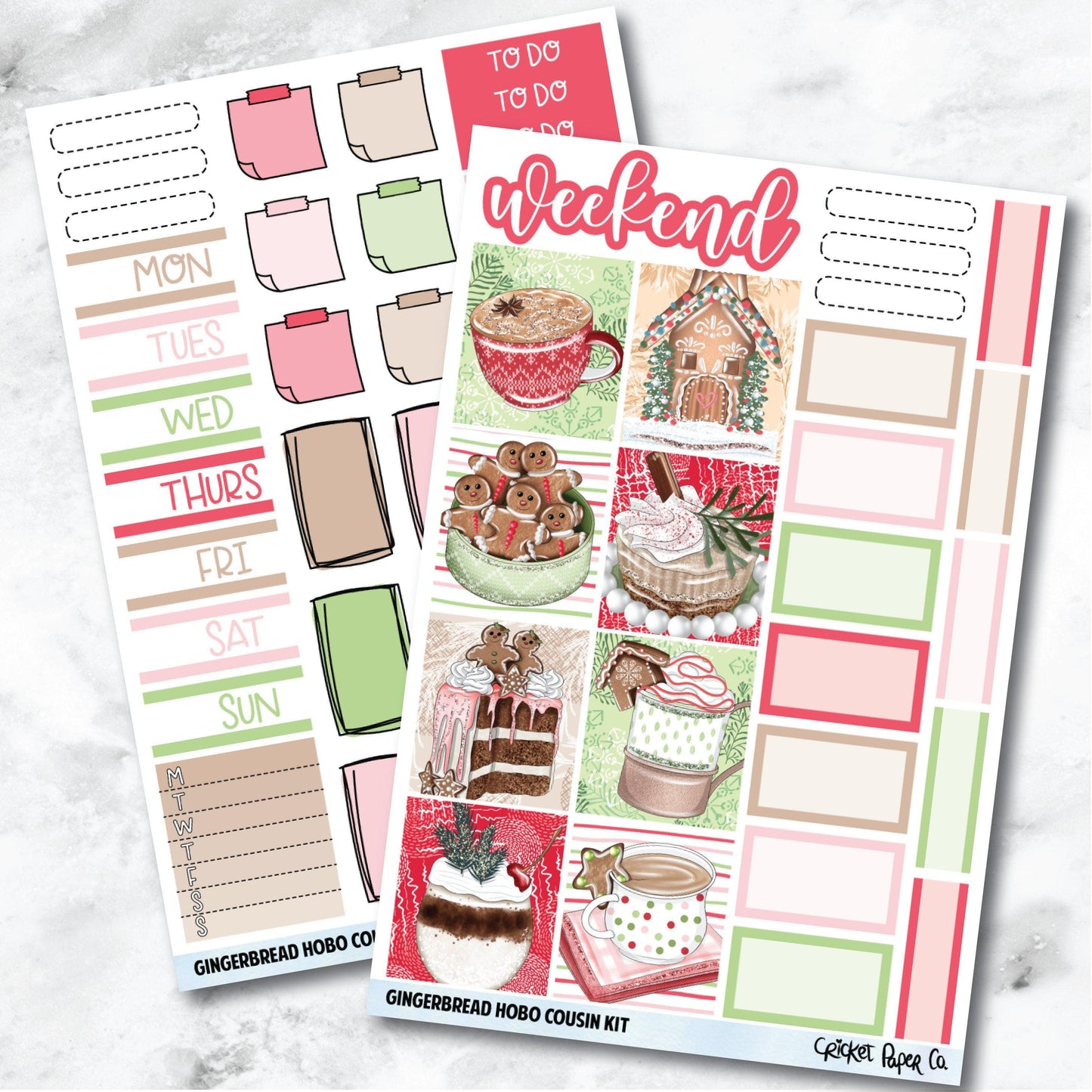 Gingerbread HOBONICHI COUSIN Planner Stickers Mini Kit-Cricket Paper Co.