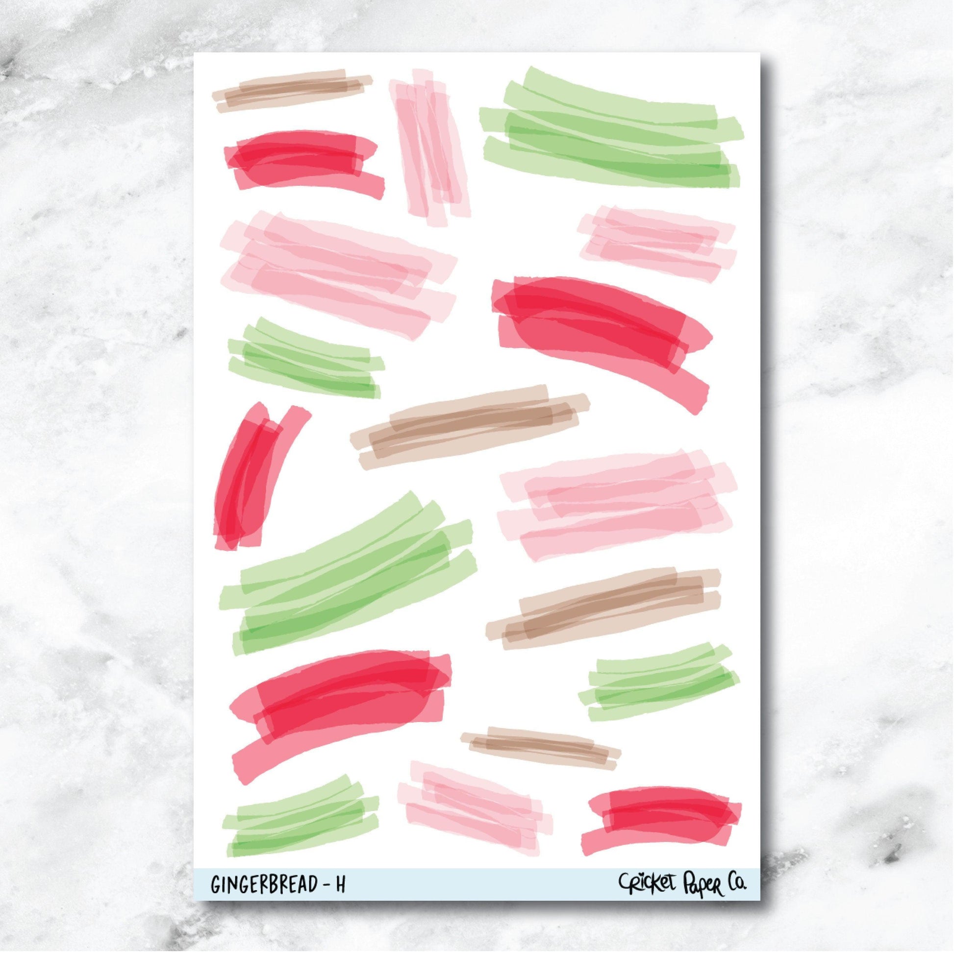 Gingerbread Highlighter Swatch Journaling and Planner Stickers - H-Cricket Paper Co.