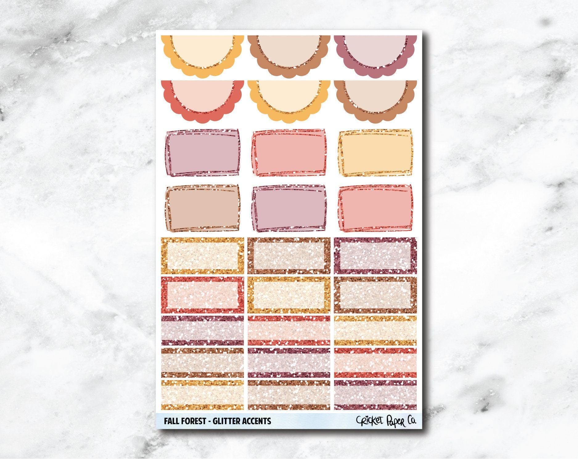 Glitter Accents Planner Stickers - Fall Forest-Cricket Paper Co.