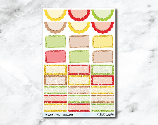 Glitter Accents Planner Stickers - I'm Lovin It-Cricket Paper Co.