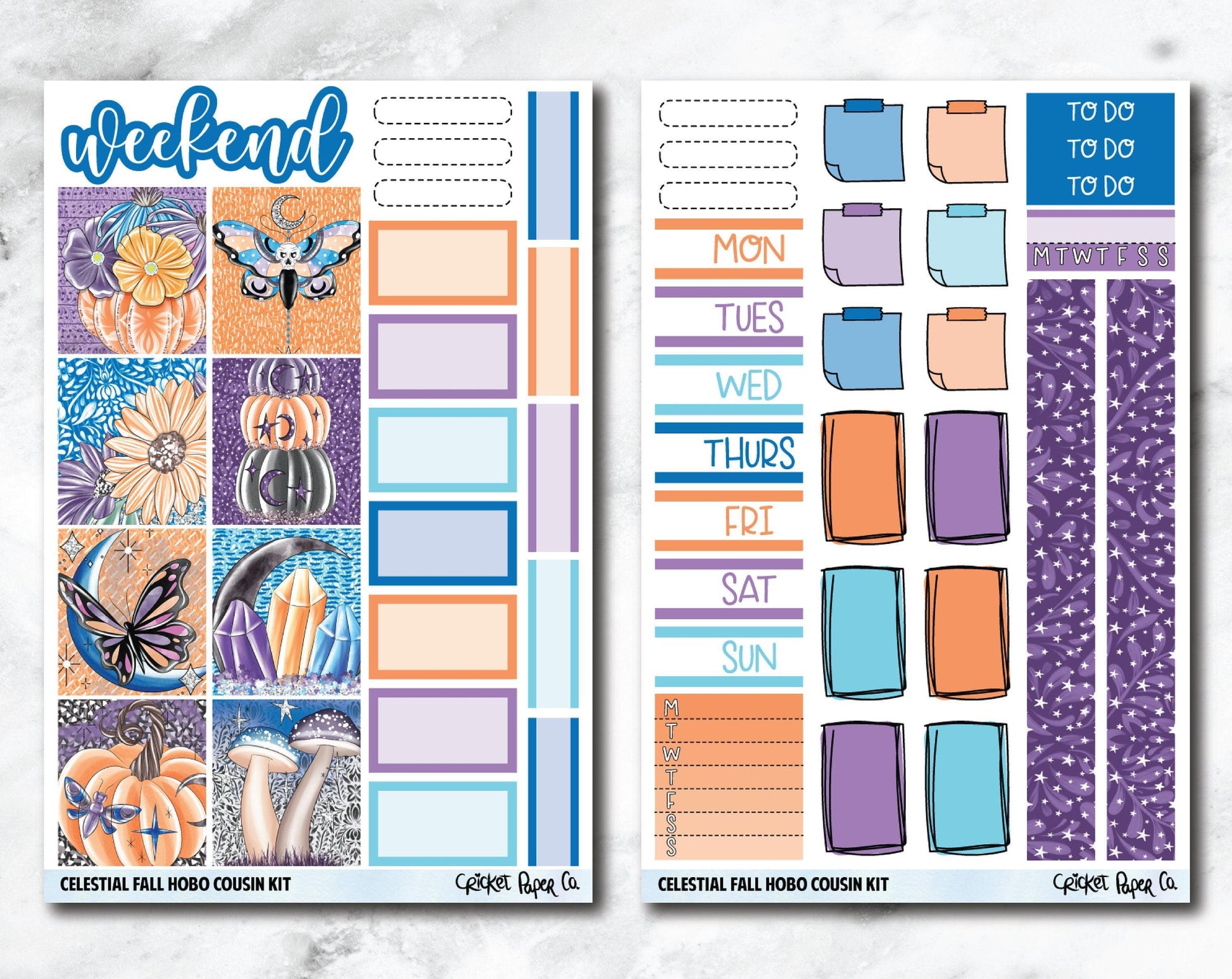 HOBONICHI COUSIN Planner Stickers Mini Kit - Celestial Fall-Cricket Paper Co.