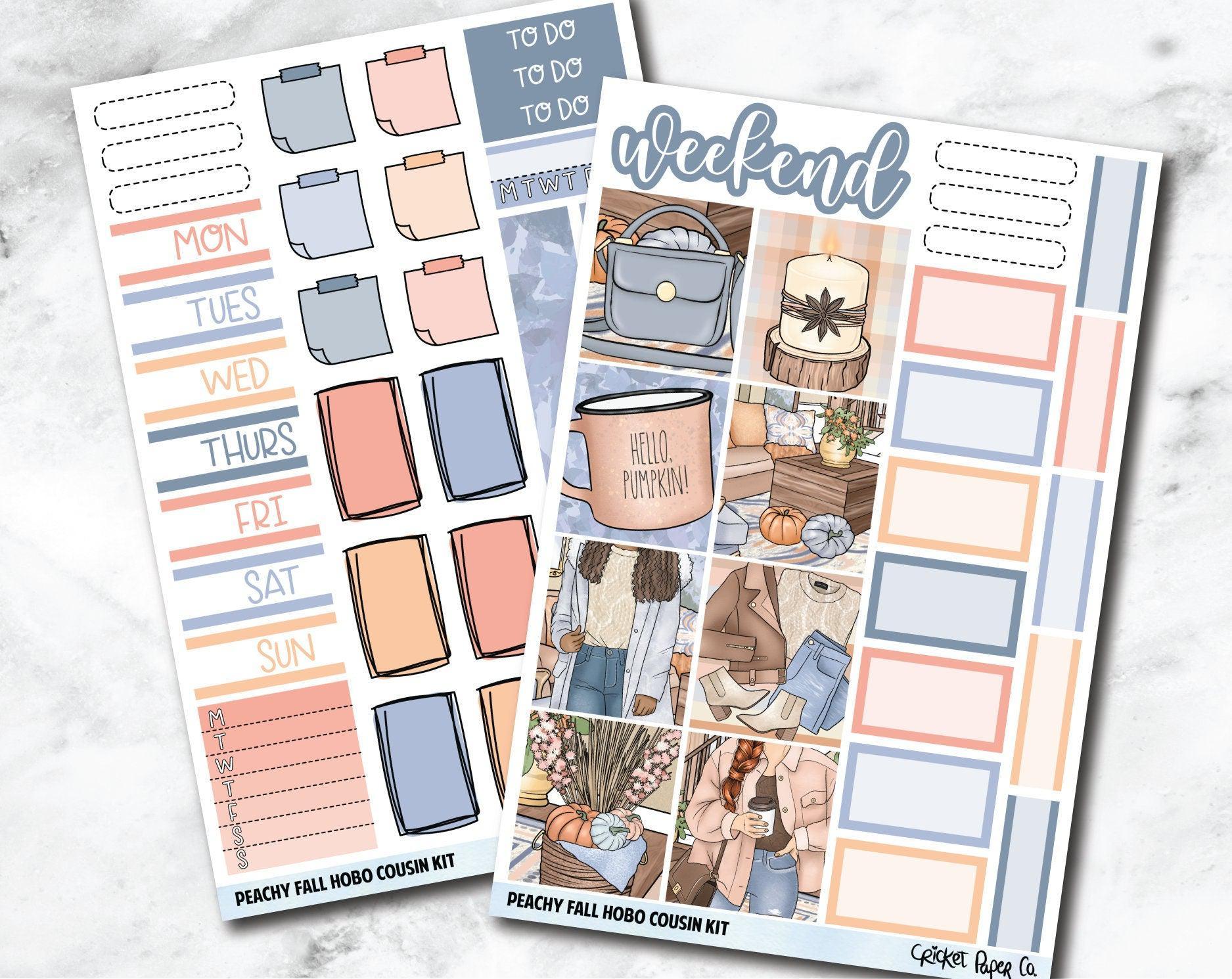 HOBONICHI COUSIN Planner Stickers Mini Kit - Peachy Fall-Cricket Paper Co.