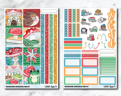 HORIZONTAL Planner Stickers Mini Kit - A Is for Apple