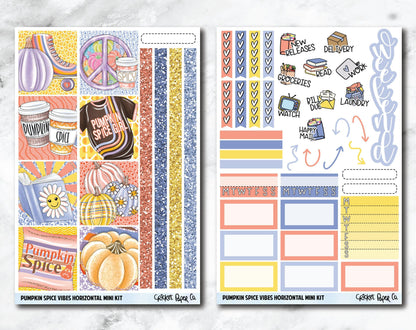 HORIZONTAL Planner Stickers Mini Kit - Pumpkin Spice Vibes-Cricket Paper Co.