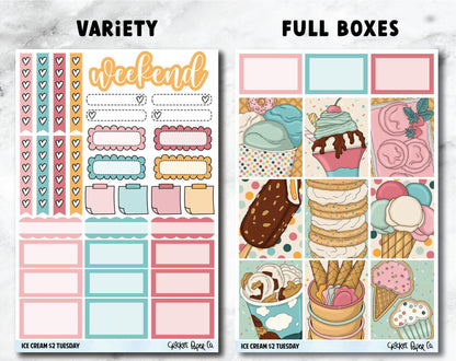 ICE CREAM Planner Stickers - Full Kit-Cricket Paper Co.