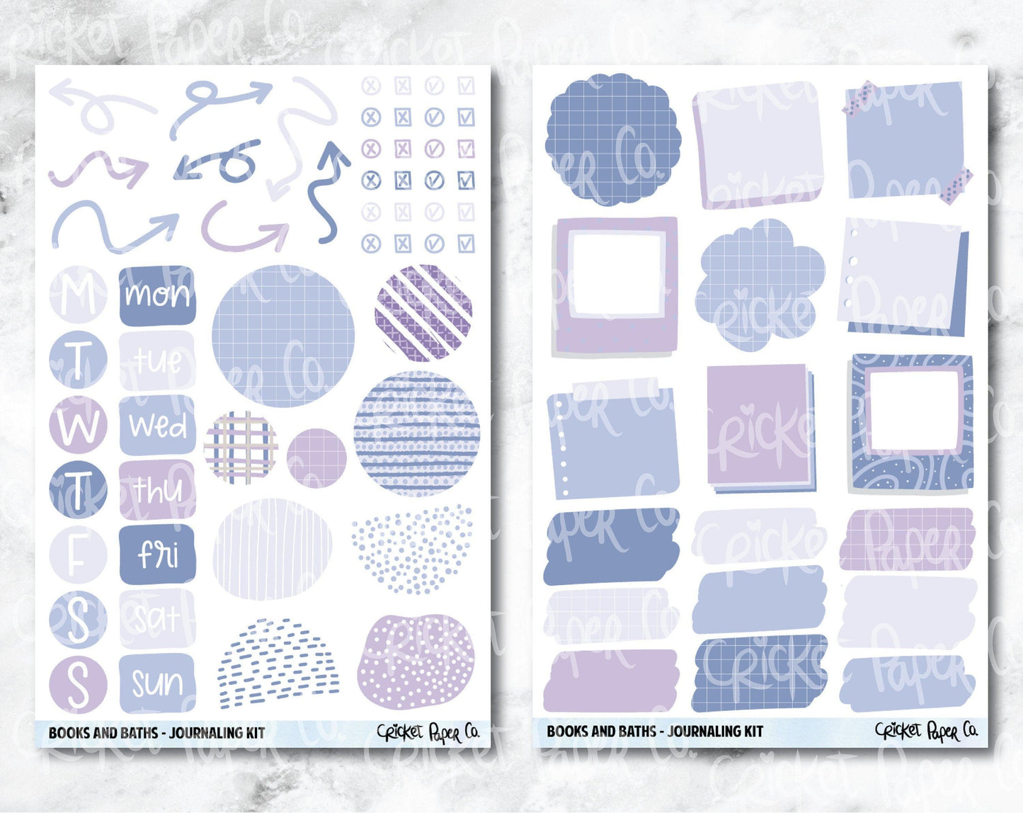 JOURNALING KIT Stickers for Planners, Journals and Notebooks - Books and Baths-Cricket Paper Co.