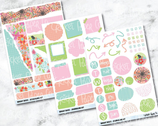 JOURNALING KIT Stickers for Planners, Journals and Notebooks - Bright Boos-Cricket Paper Co.