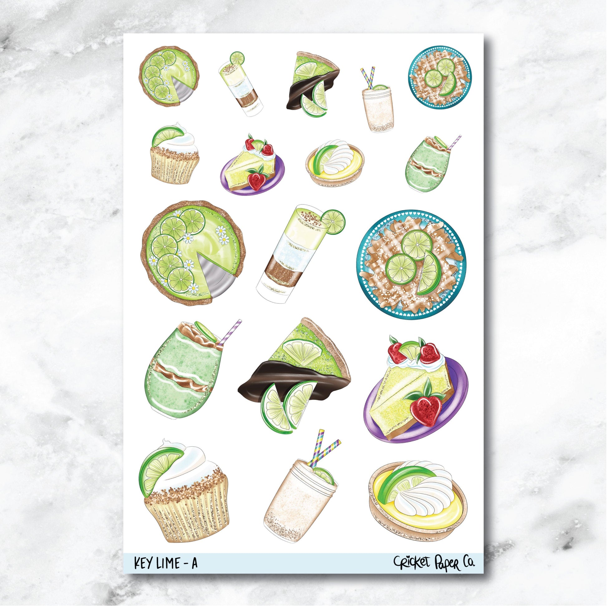 Key Lime Decorative Journaling and Planner Stickers - A-Cricket Paper Co.