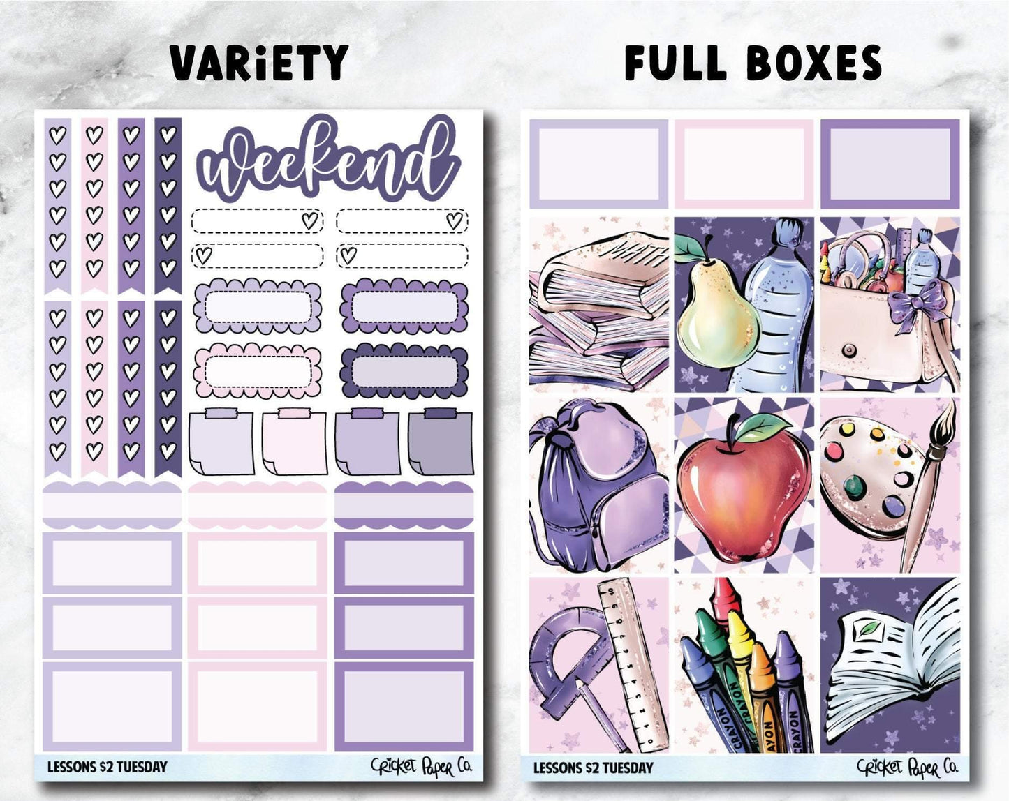 LESSONS Planner Stickers - Full Kit-Cricket Paper Co.