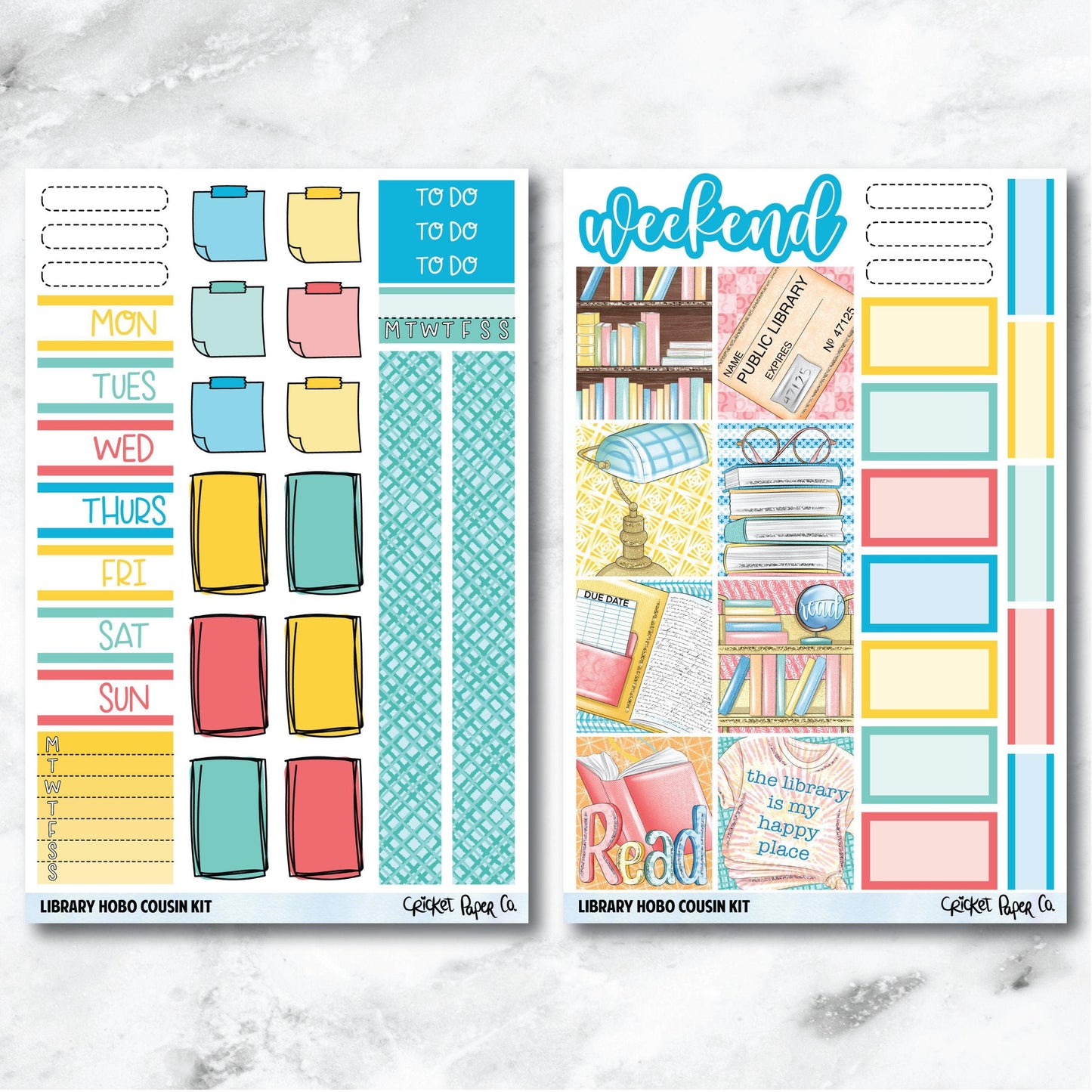 Library HOBONICHI COUSIN Planner Stickers Mini Kit-Cricket Paper Co.