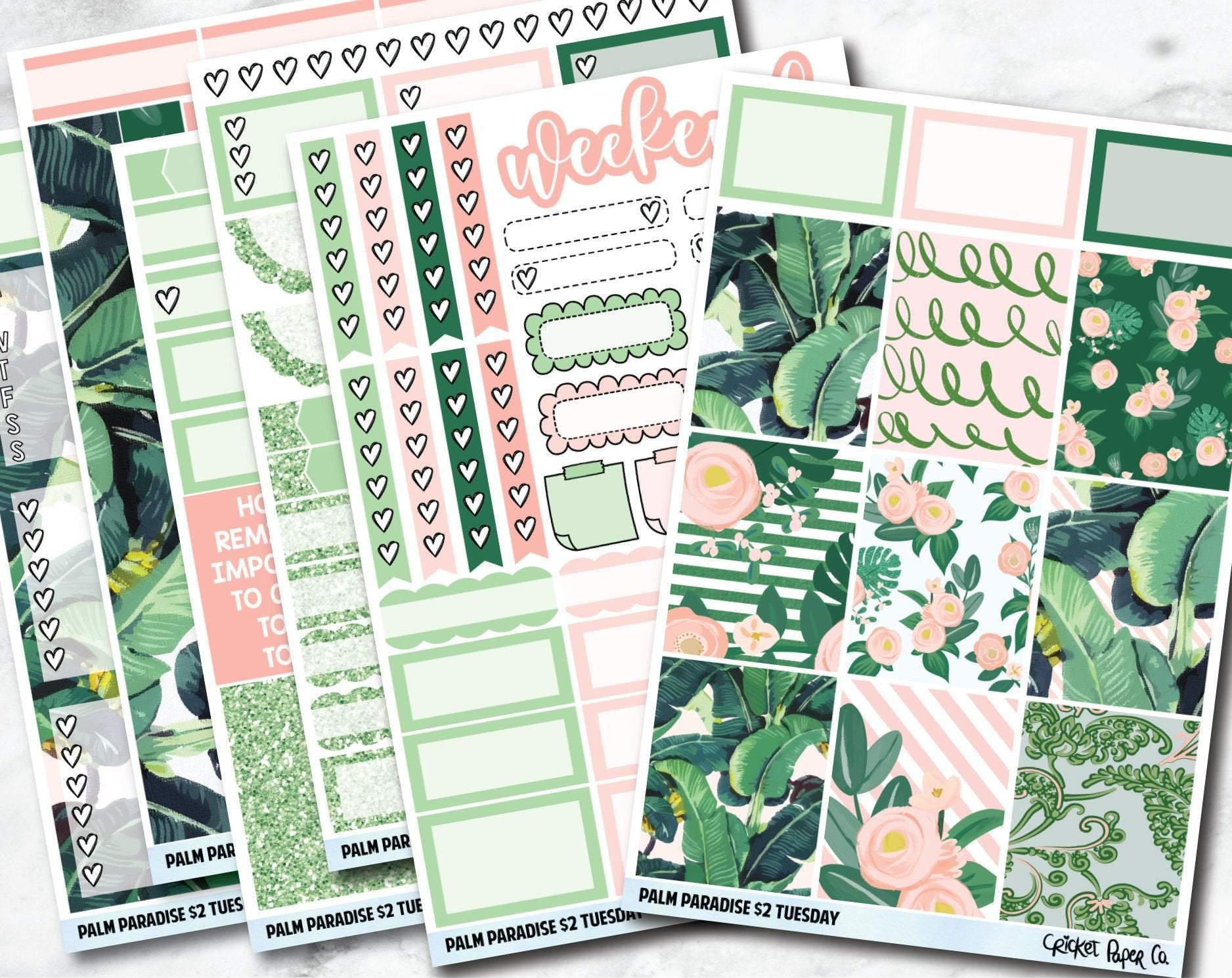 PALM PARADISE Planner Stickers - Full Kit-Cricket Paper Co.