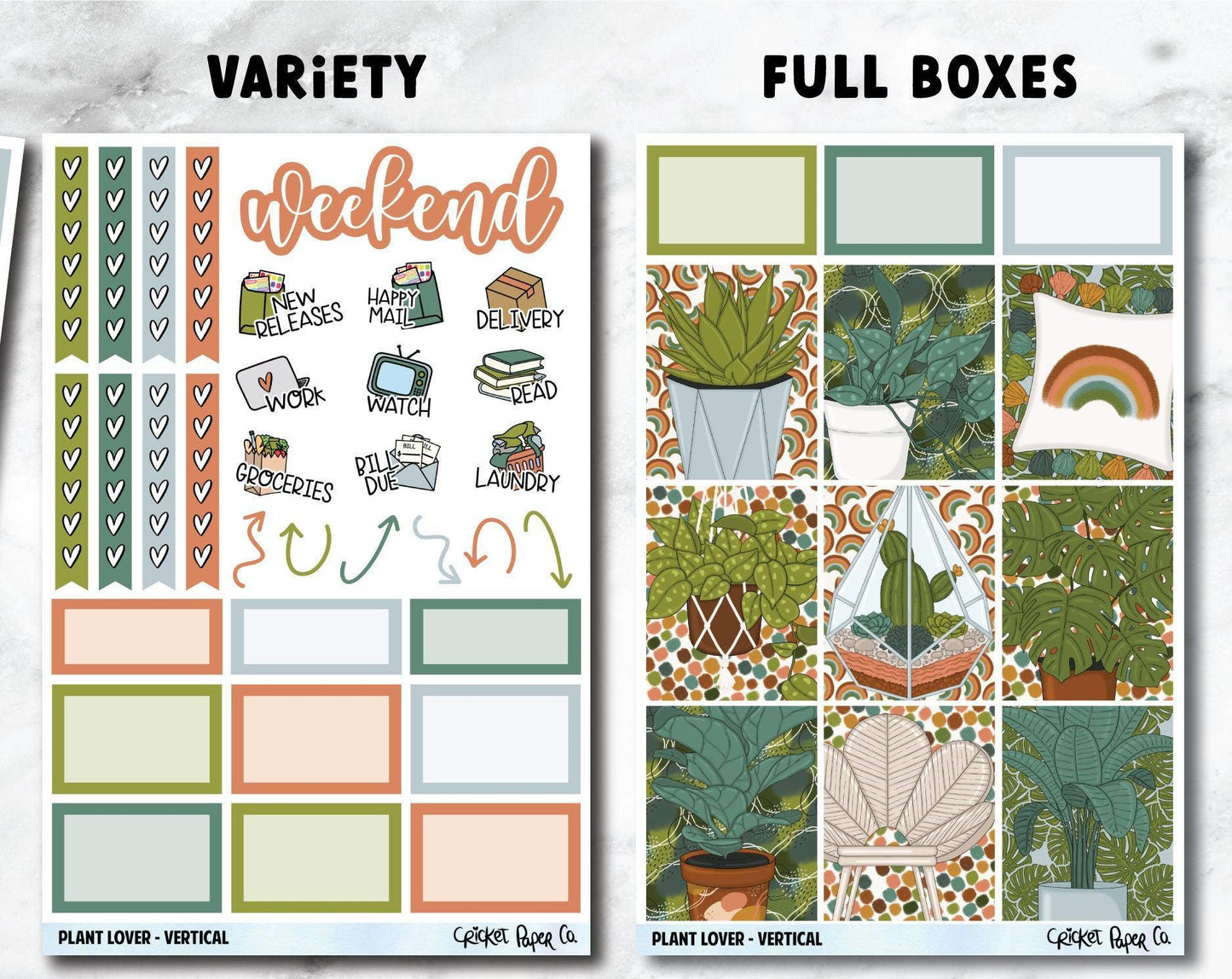PLANT LOVER Planner Stickers - Full Kit-Cricket Paper Co.