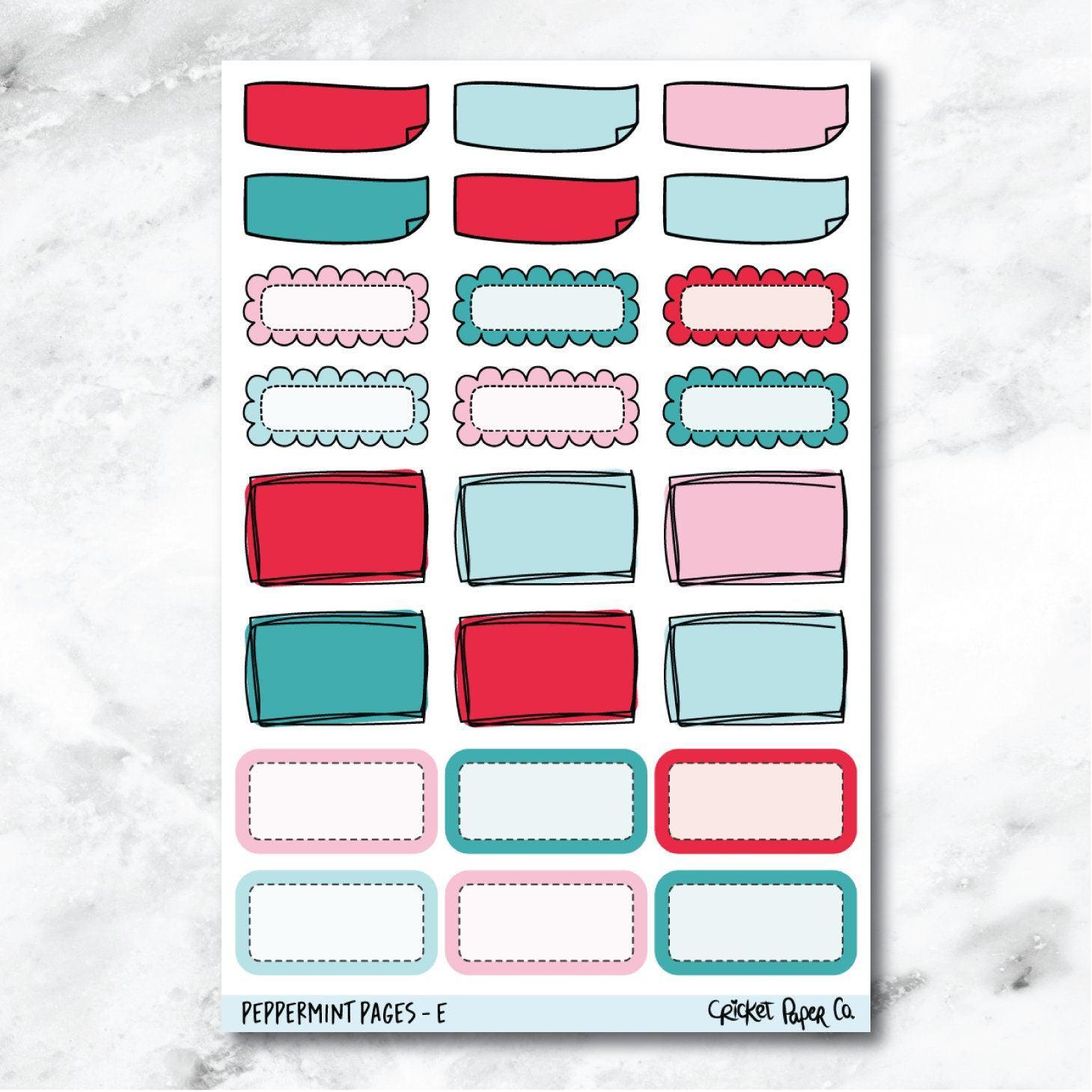 Peppermint Pages Doodle Boxes Journaling and Planner Stickers - E-Cricket Paper Co.