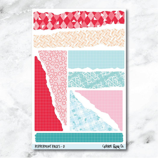 Peppermint Pages Torn Paper Edges Journaling and Planner Stickers - D-Cricket Paper Co.