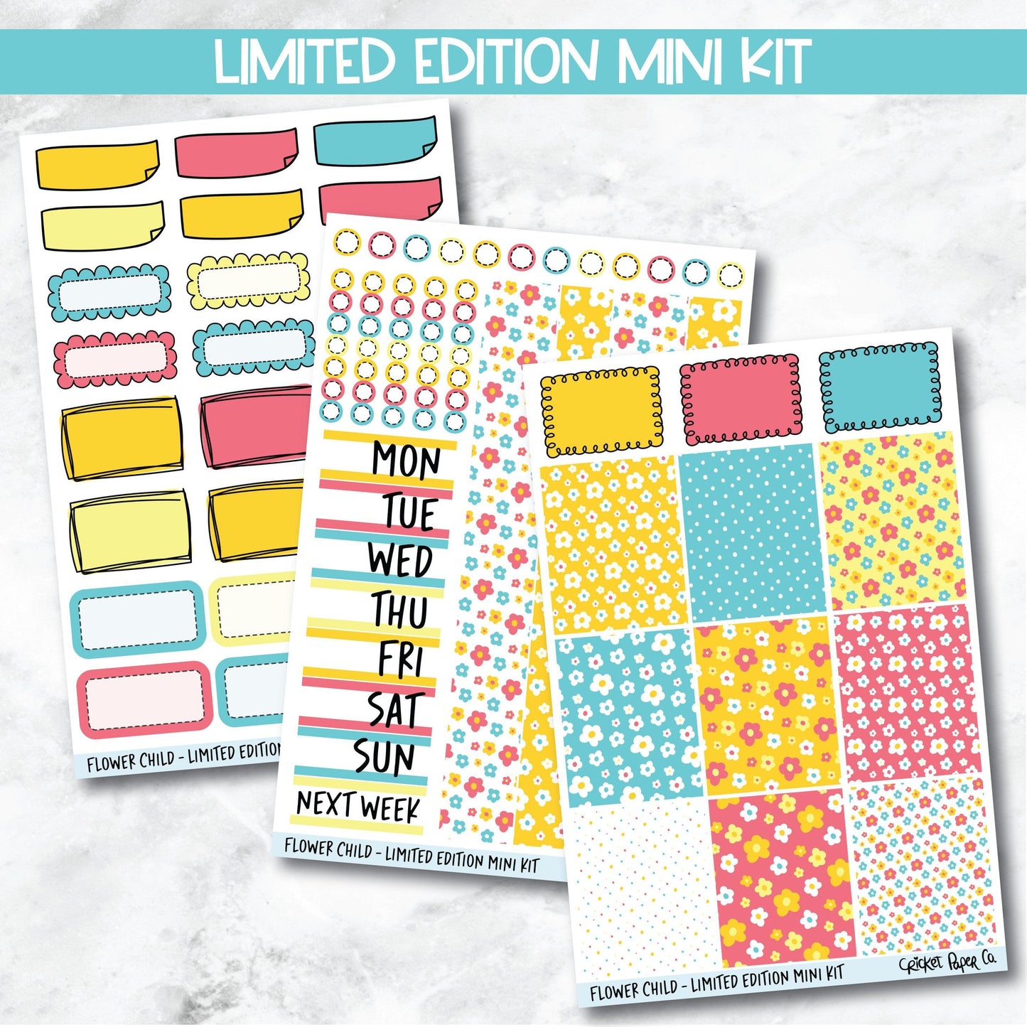 Planner Stickers Limited Edition Mini Kit - Flower Child-Cricket Paper Co.