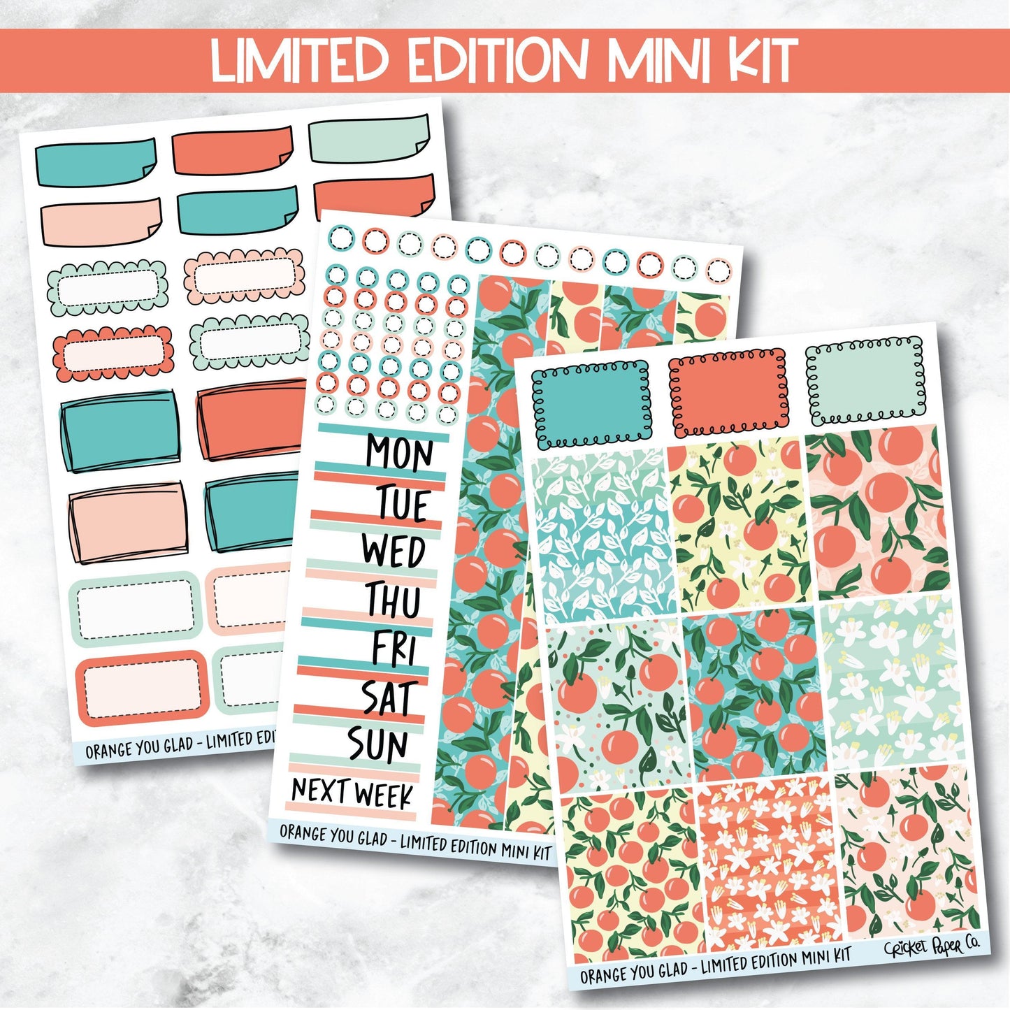 Planner Stickers Limited Edition Mini Kit - Orange You Glad-Cricket Paper Co.