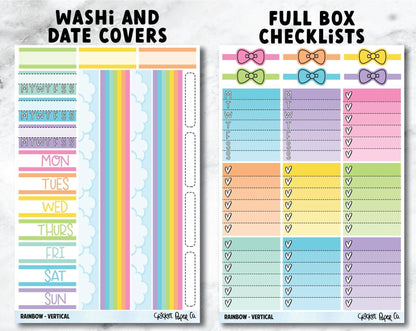 RAINBOW Planner Stickers - Full Kit-Cricket Paper Co.