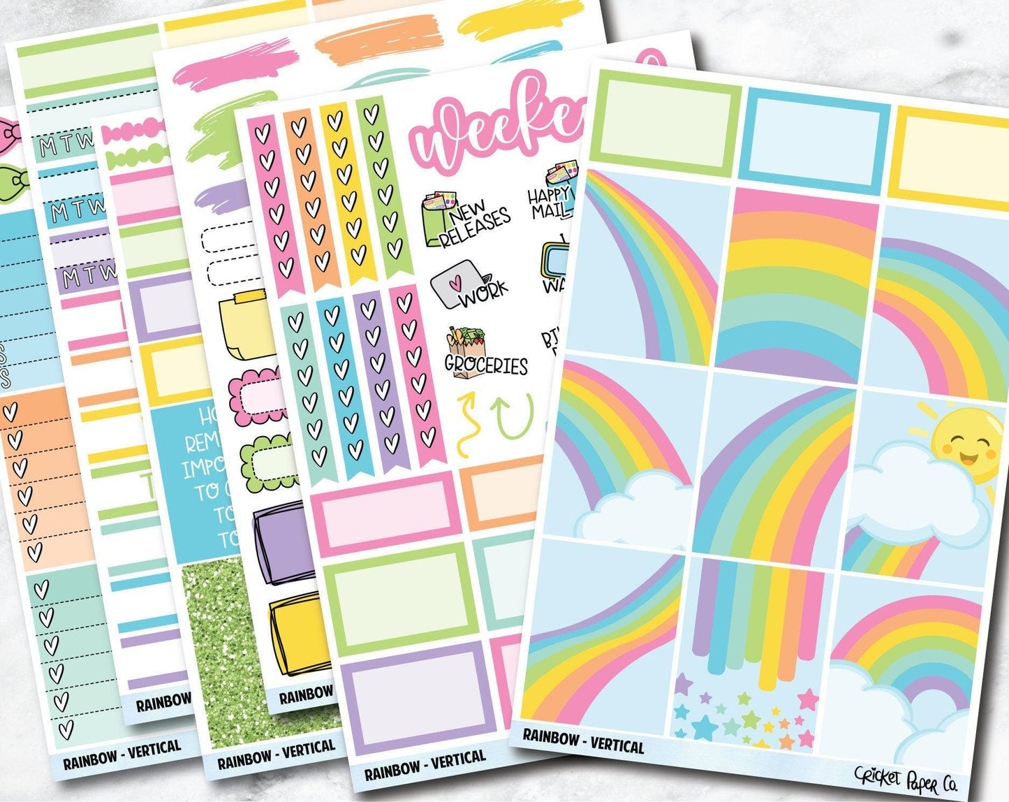 RAINBOW Planner Stickers - Full Kit-Cricket Paper Co.