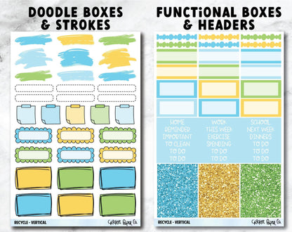 RECYCLE Planner Stickers - Full Kit-Cricket Paper Co.