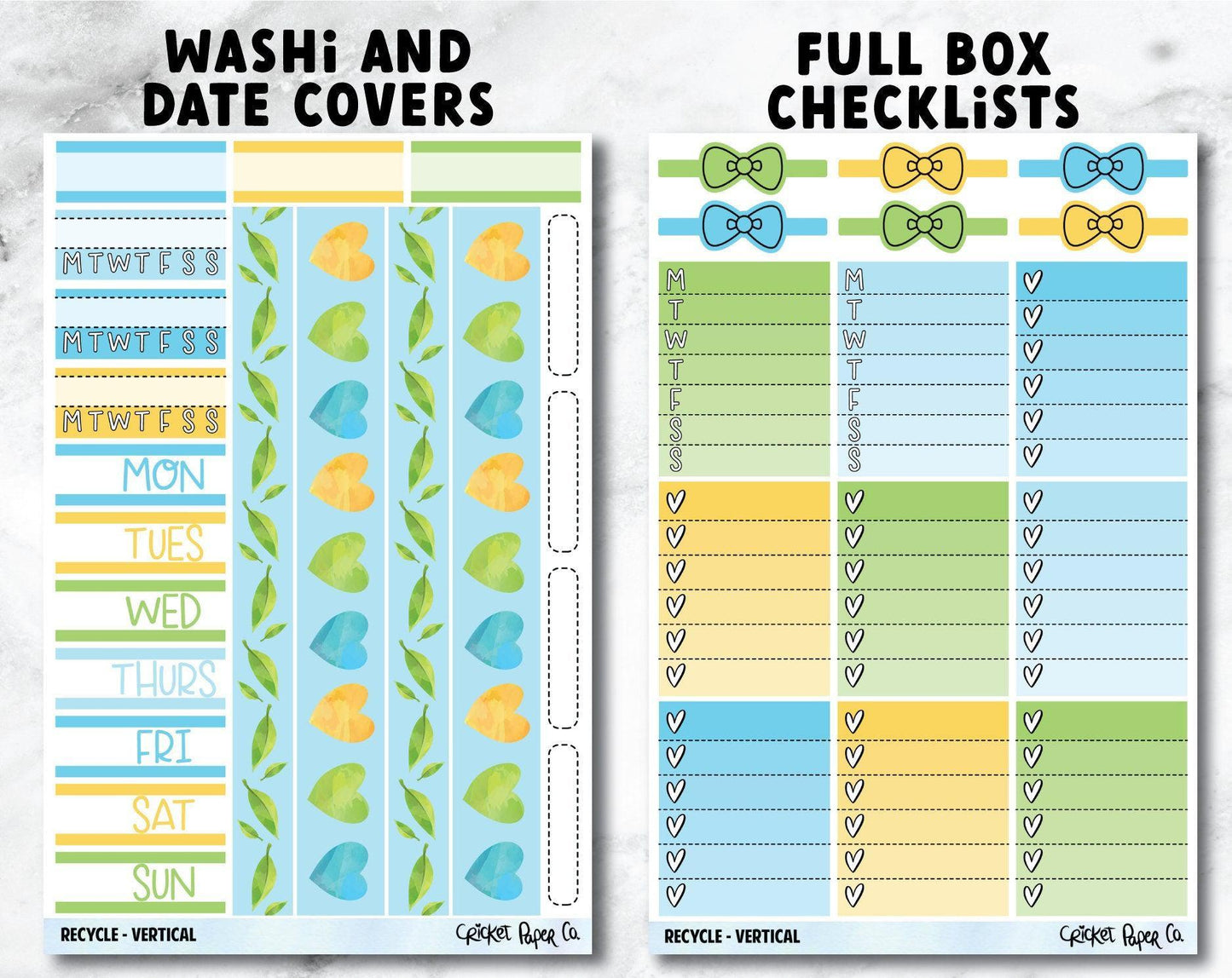 RECYCLE Planner Stickers - Full Kit-Cricket Paper Co.