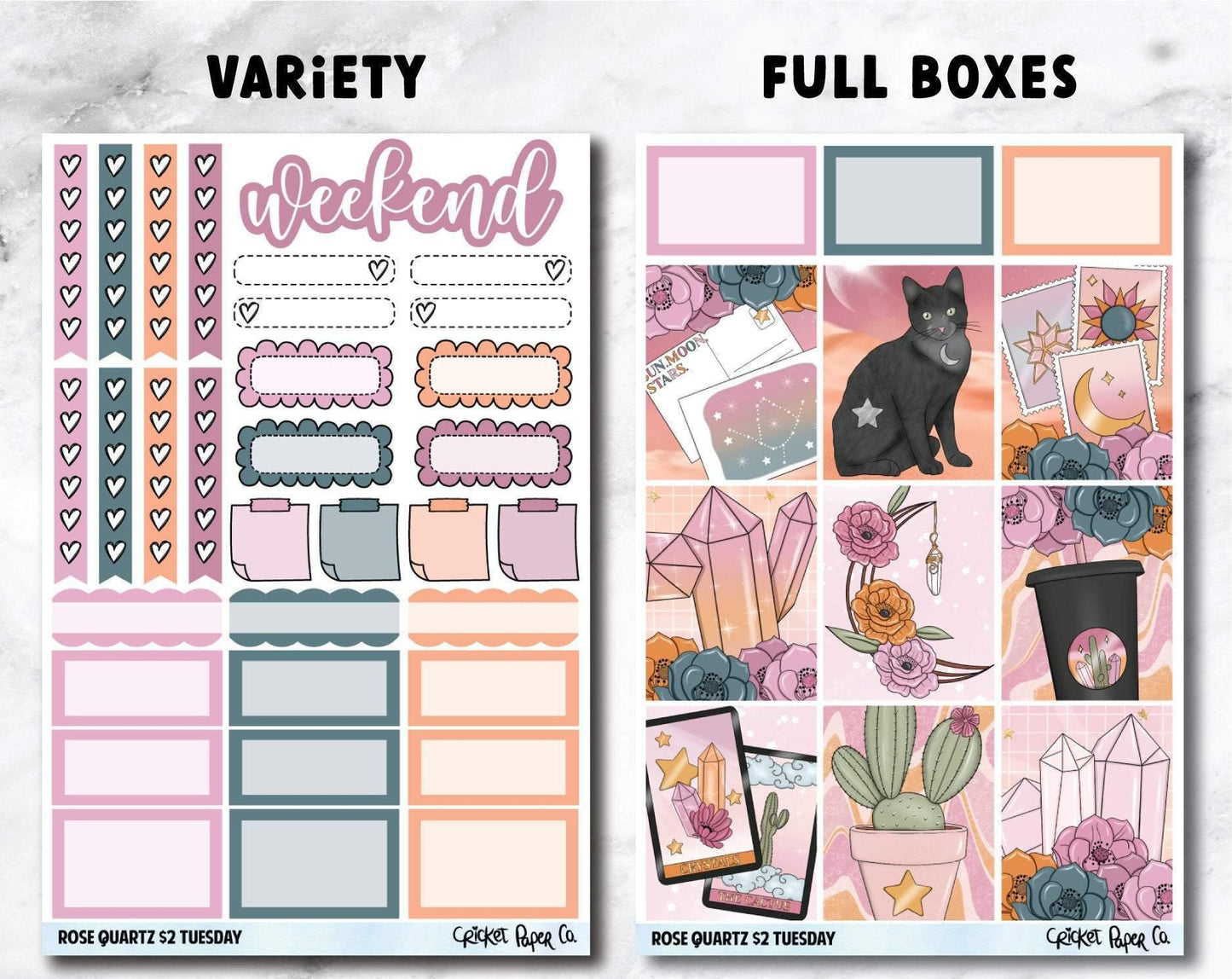 ROSE QUARTZ Planner Stickers - Full Kit-Cricket Paper Co.