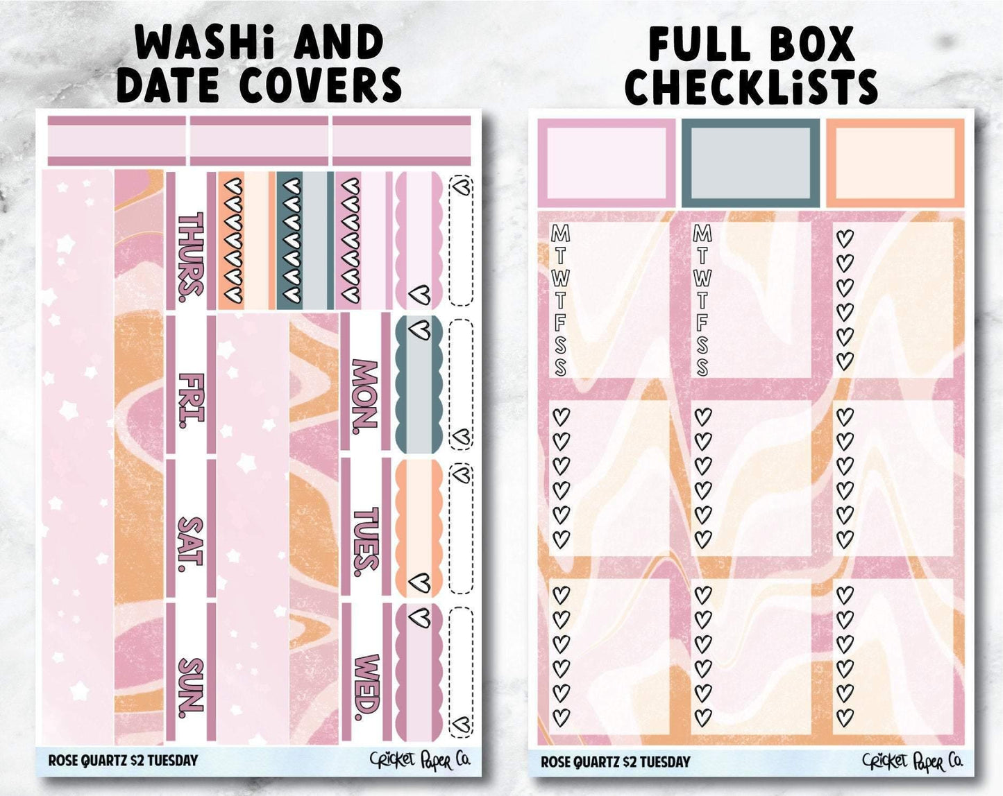 ROSE QUARTZ Planner Stickers - Full Kit-Cricket Paper Co.