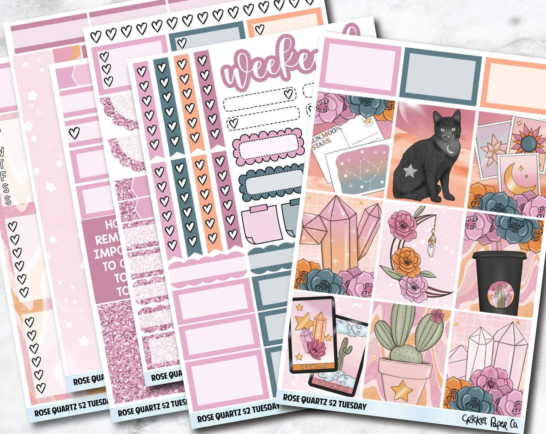 ROSE QUARTZ Planner Stickers - Full Kit-Cricket Paper Co.