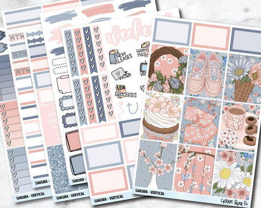 SAKURA Planner Stickers - Full Kit-Cricket Paper Co.