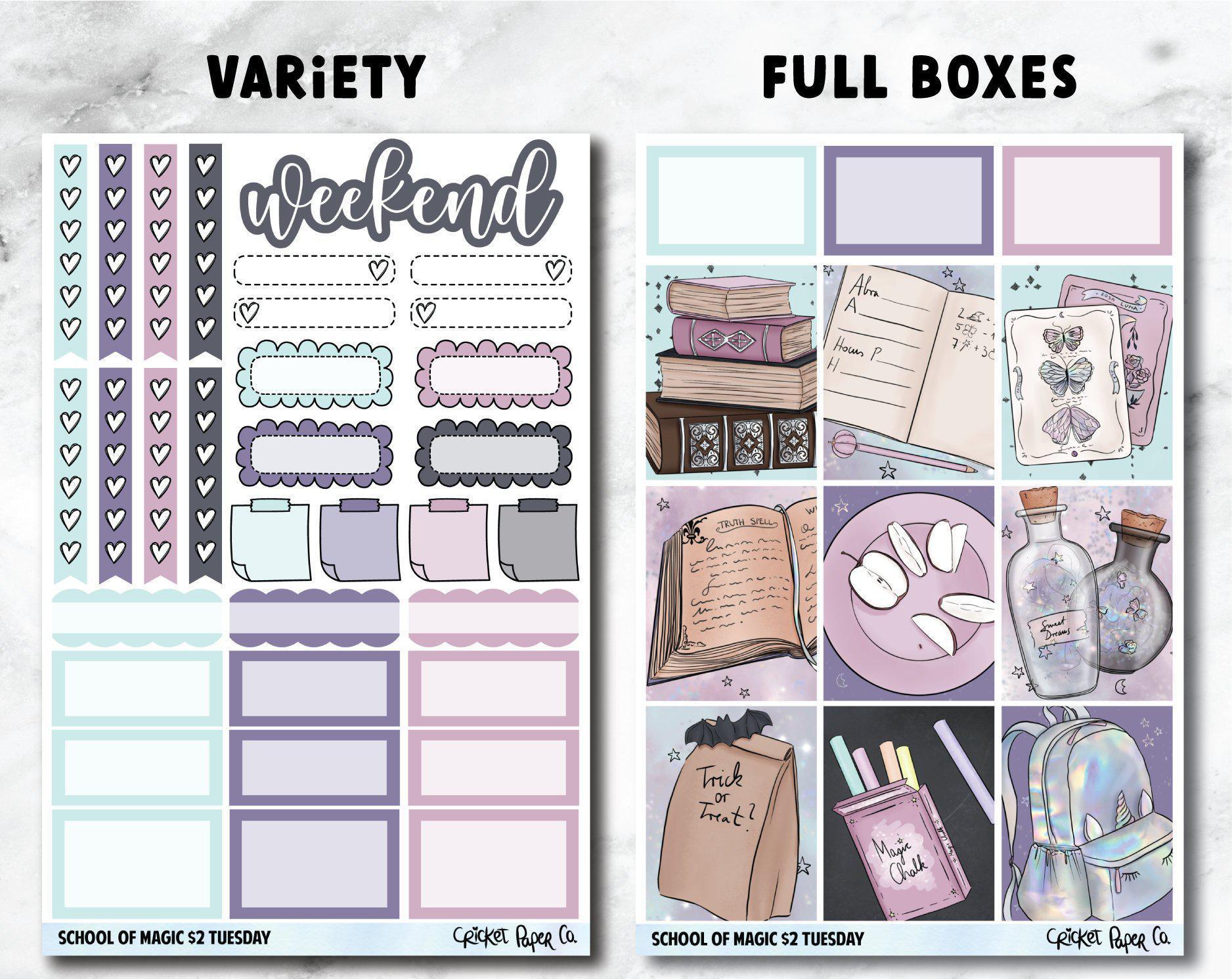 SCHOOL OF MAGIC Planner Stickers - Full Kit-Cricket Paper Co.