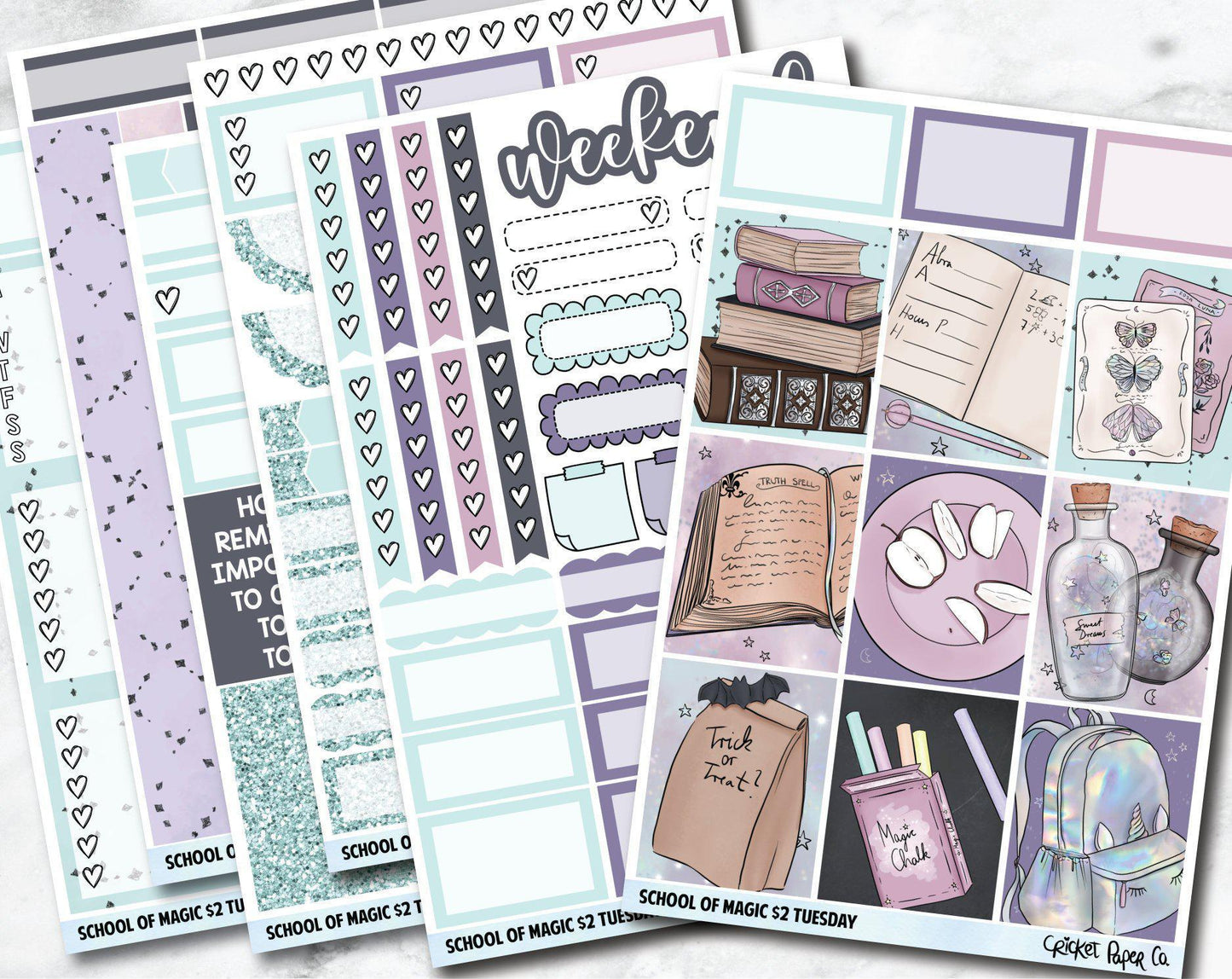 SCHOOL OF MAGIC Planner Stickers - Full Kit-Cricket Paper Co.