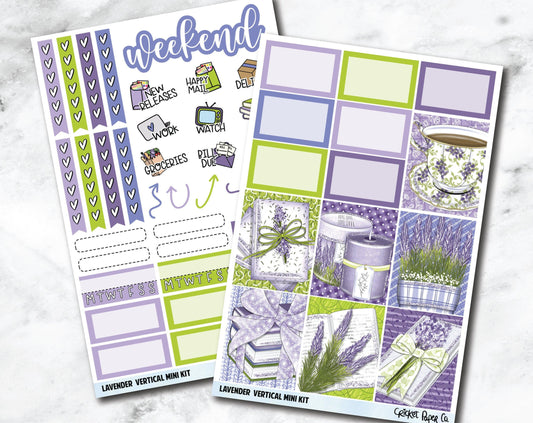 VERTICAL Planner Stickers Mini Kit - Lavender-Cricket Paper Co.