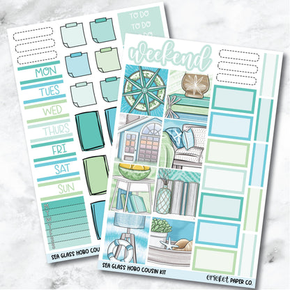 Sea Glass HOBONICHI COUSIN Planner Stickers Mini Kit